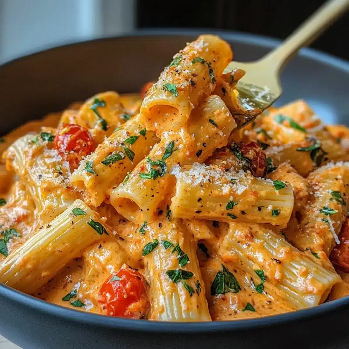 Cremige Tomaten Knoblauch Pasta