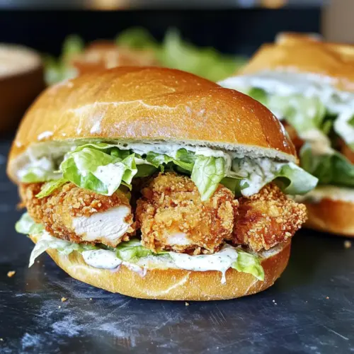 Knuspriges Hühner-Caesar-Sandwich