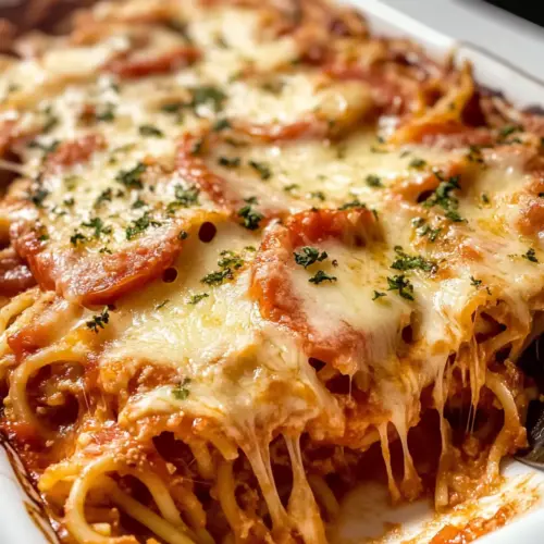 Spaghetti-Auflauf mit Frischkäse