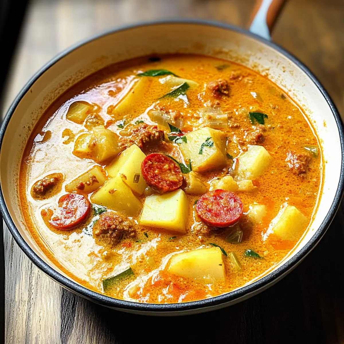 Spanische Kartoffelsuppe mit Chorizo