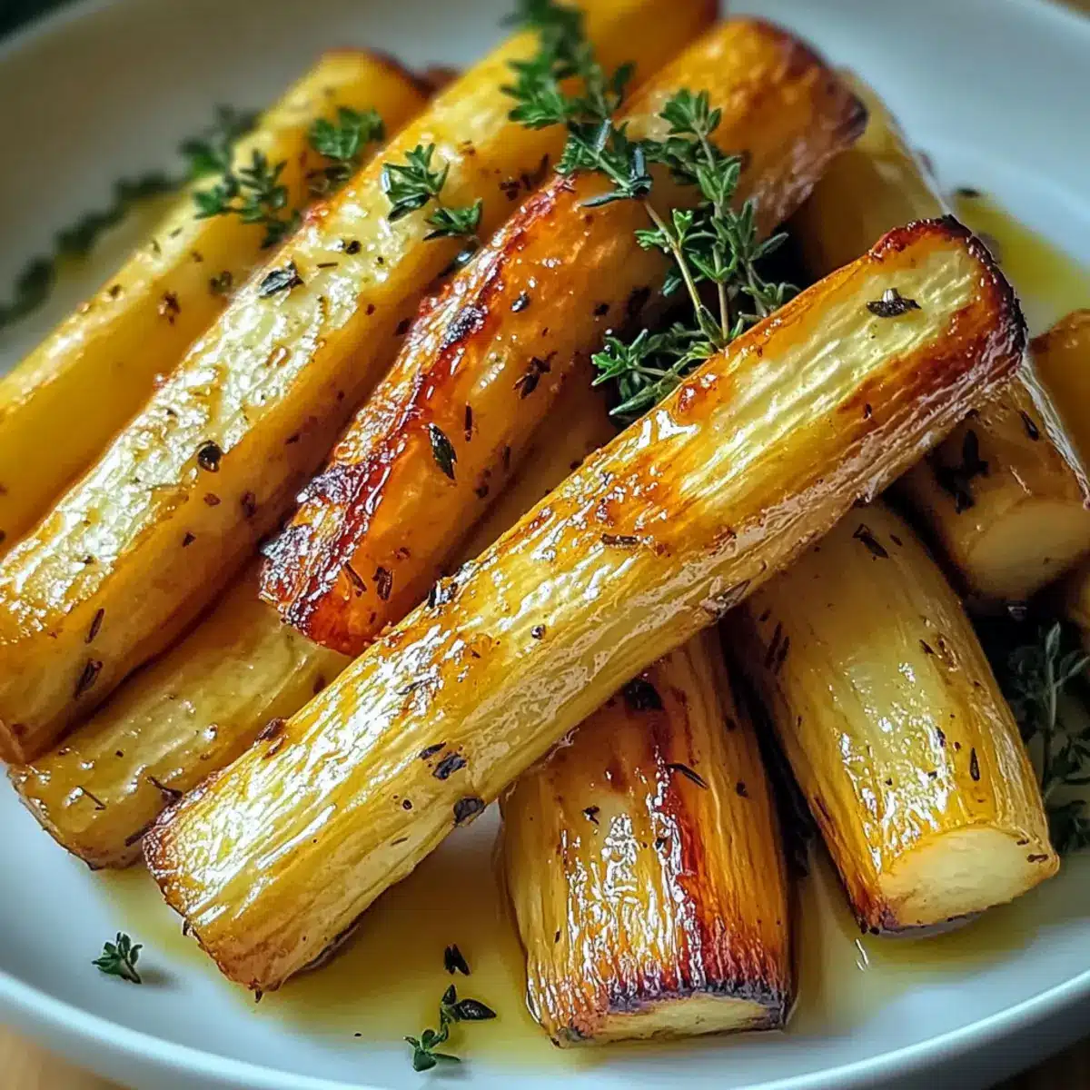 Leckere Ahorn-geröstete Pastinaken