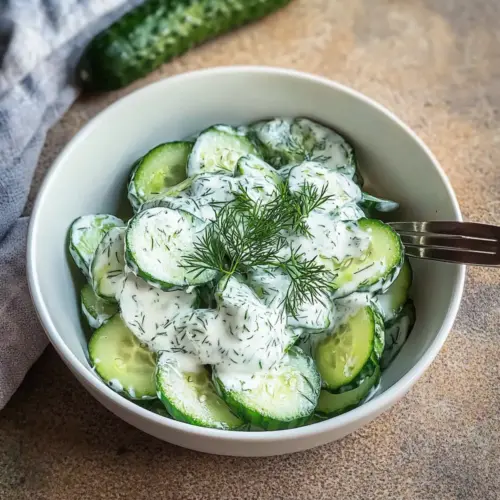 Gurkensalat mit Schmand und Dill