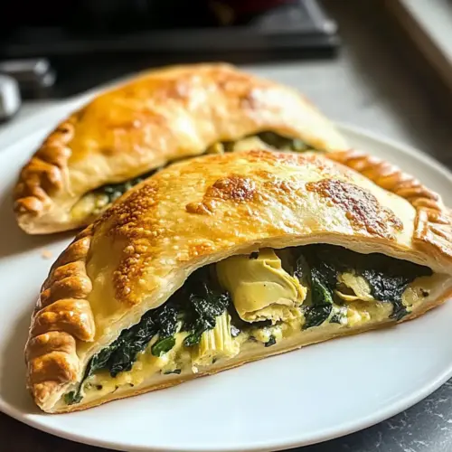 Spinat und Artischocke Calzone
