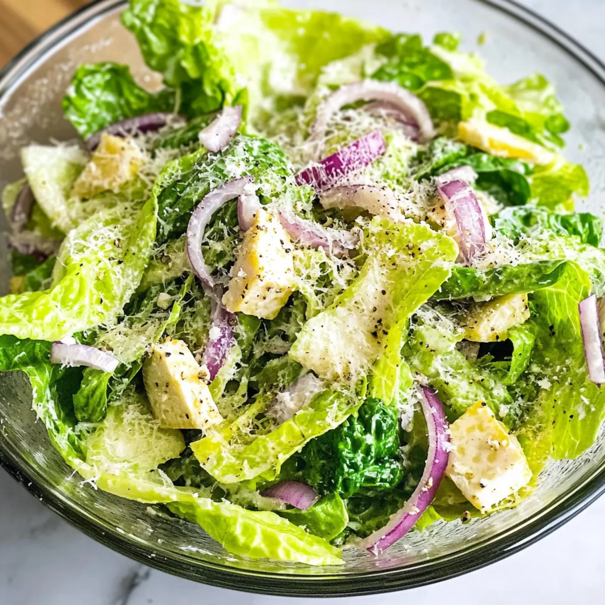 5-Minuten Zitronen-Parmesan Salat aus Kopfsalat