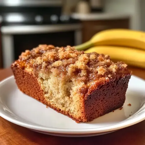 Bananenbrot Rezept mit knusprigem Streuseltopping