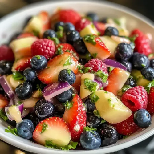 Beeren-Salat mit süßer Vidalia-Zwiebel-Dressing