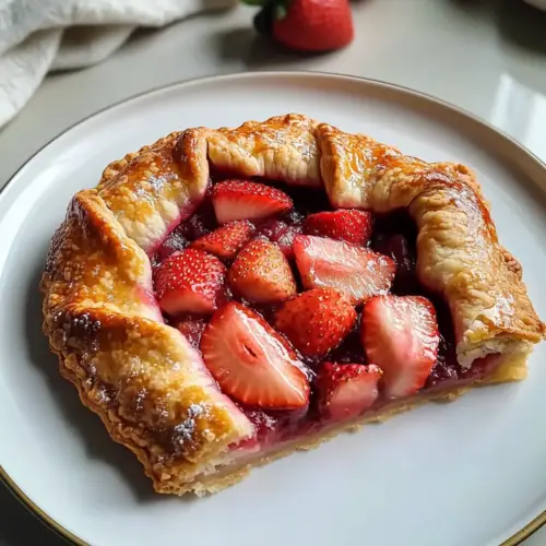 Butteriger Rhabarber Erdbeer Galette