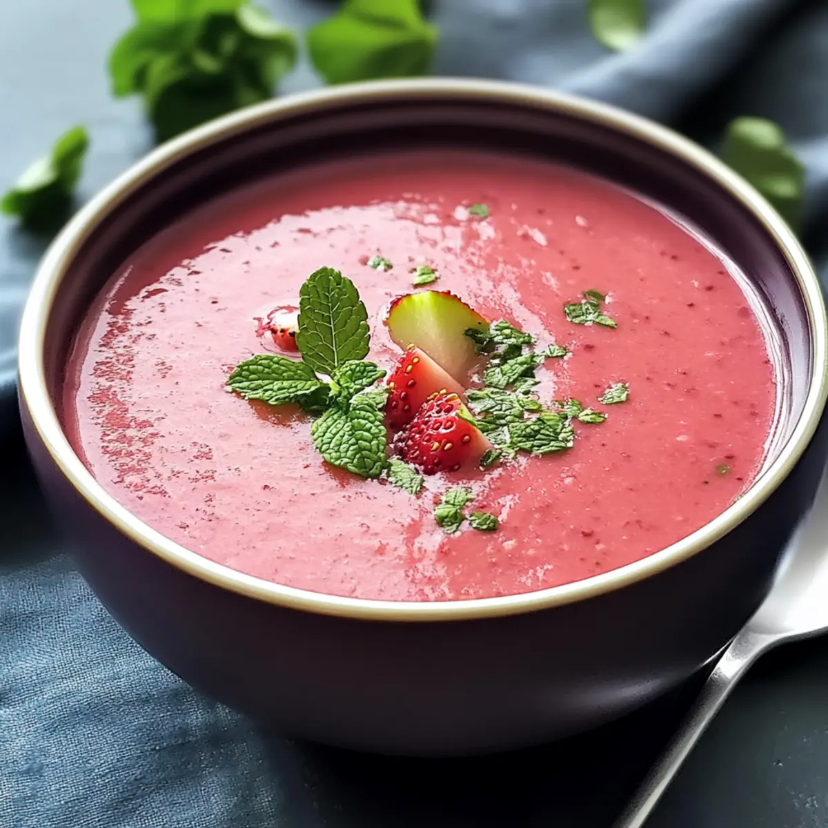 Gekühlte Erdbeer-Rhabarbersuppe