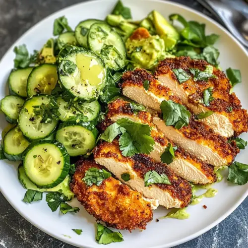 Crispy Chicken mit Gurkensalat