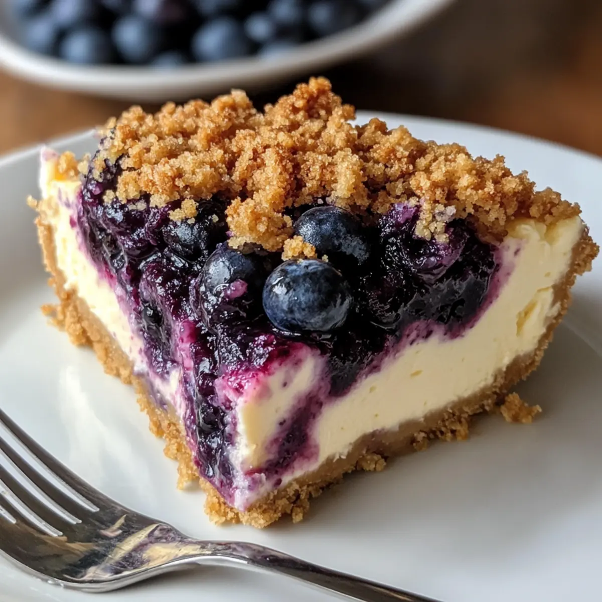 Einfache Blaubeer-Crumble-Käsekuchen