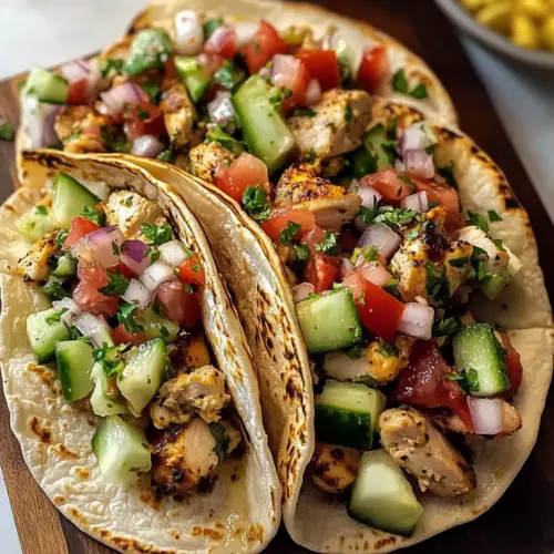 Gegrillte Mediterrane Hähnchen-Tacos