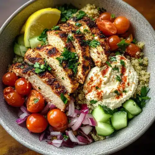 Mittelmeer-Hühnchen-Bowl