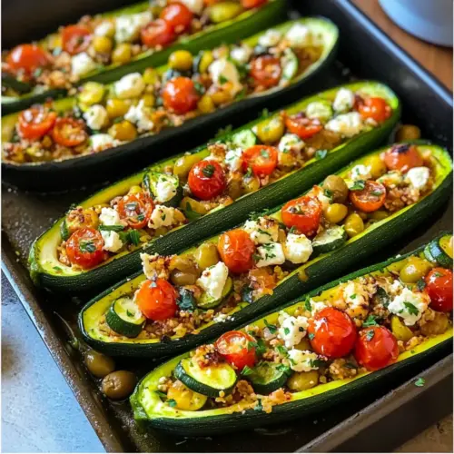 Mediterrane gefüllte Zucchini Rezept