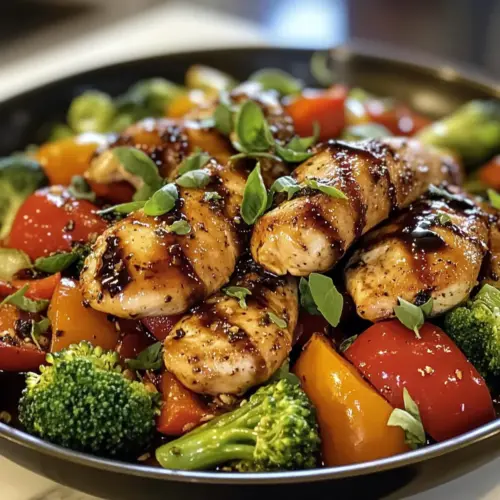 Ein Pfannen Balsamico Hähnchen