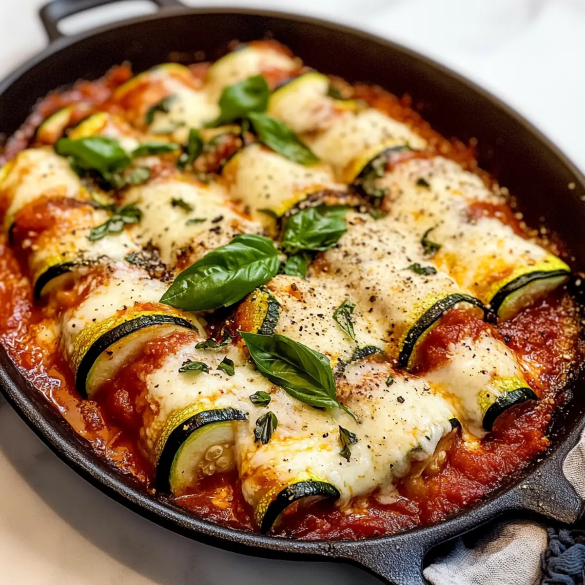 Ricotta gefüllte Zucchini Involtini