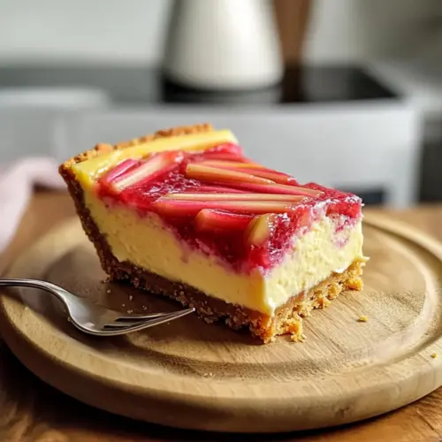 Säuerlicher Rhabarber- und Zitronen-Käsekuchen