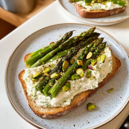 Schaumricotta und Spargeltoast