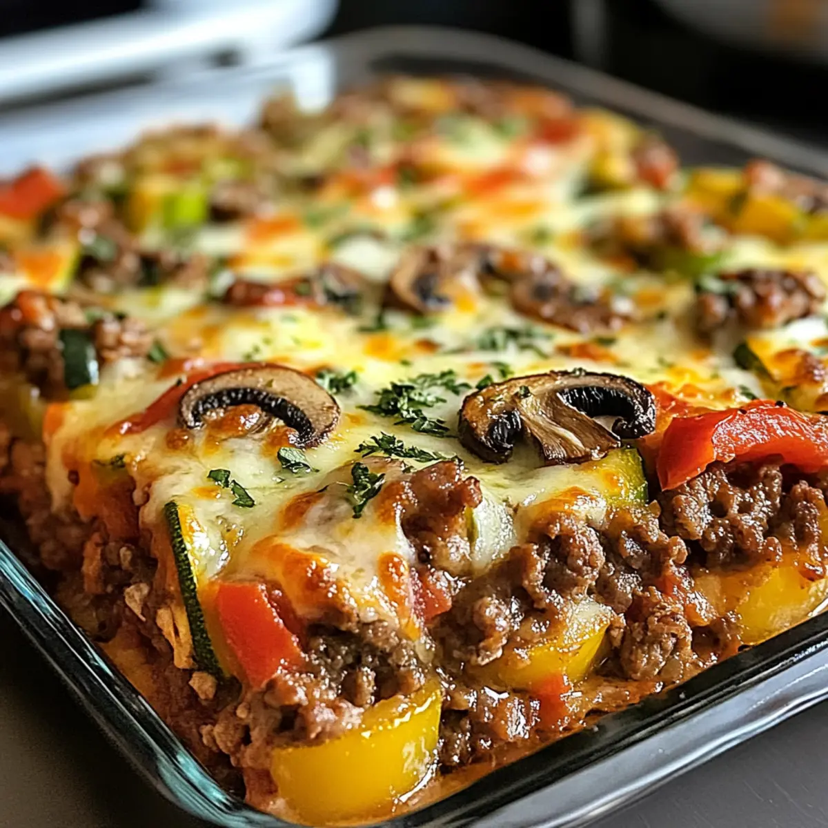 Zucchini-Pizza-Auflauf