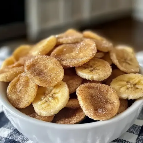 Zimt-Zucker-Heißluftfritteuse-Bananenchips