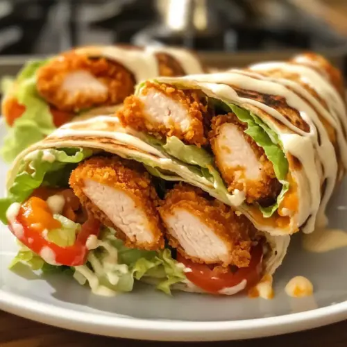 Süße Chili knusprige Hühnchen-Wraps