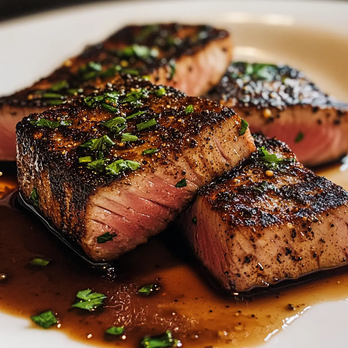 Schwarze Balsamico-Thunfischsteaks