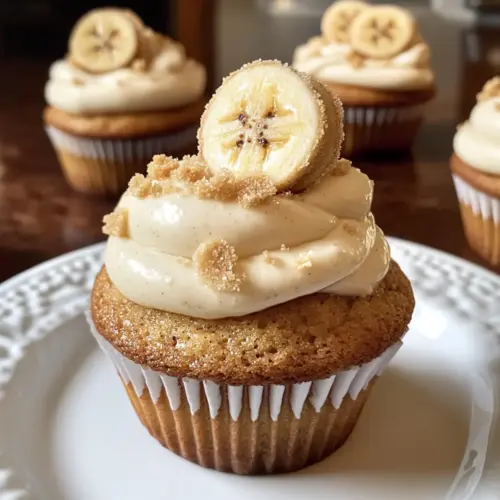 Braune Butter Bananenpudding Cupcakes