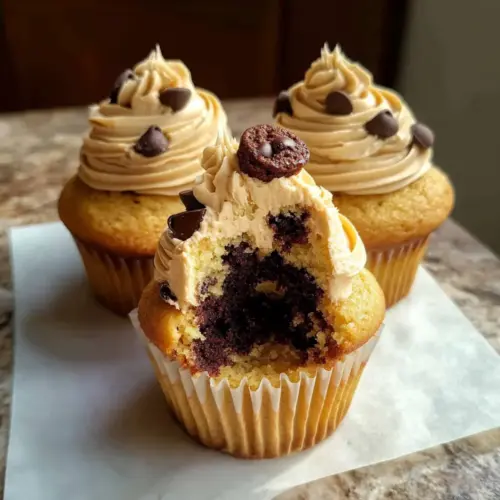 Braune Butter Schokoladenstückchen Cupcake