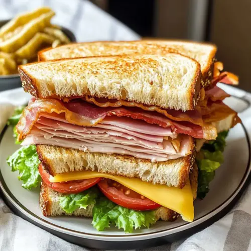 Club-Sandwich-Rezept Zutaten: - 3 Scheiben Toastbrot - 2 Scheiben Hähnchenbrust - 2 Scheiben Speck - 1 Scheibe Käse - 2 Blätter Kopfsalat - 2 Scheiben Tomate - Mayonnaise Anleitung: 1. Toasten Sie die Scheiben Brot. 2. Braten Sie den Speck knusprig. 3. Legen Sie eine Scheibe Brot auf einen Teller. 4. Bestreichen Sie mit Mayonnaise. 5. Fügen Sie Hähnchenbrust, Speck, Käse, Salat und Tomate hinzu. 6. Decken Sie mit einer weiteren Scheibe Brot ab. 7. Wiederholen Sie den Vorgang mit Mayonnaise, Hähnchenbrust, Speck, Käse, Salat und Tomate. 8. Beenden Sie mit der letzten Scheibe Brot. 9. Schneiden Sie das Sandwich in Viertel. 10. Servieren und genießen.