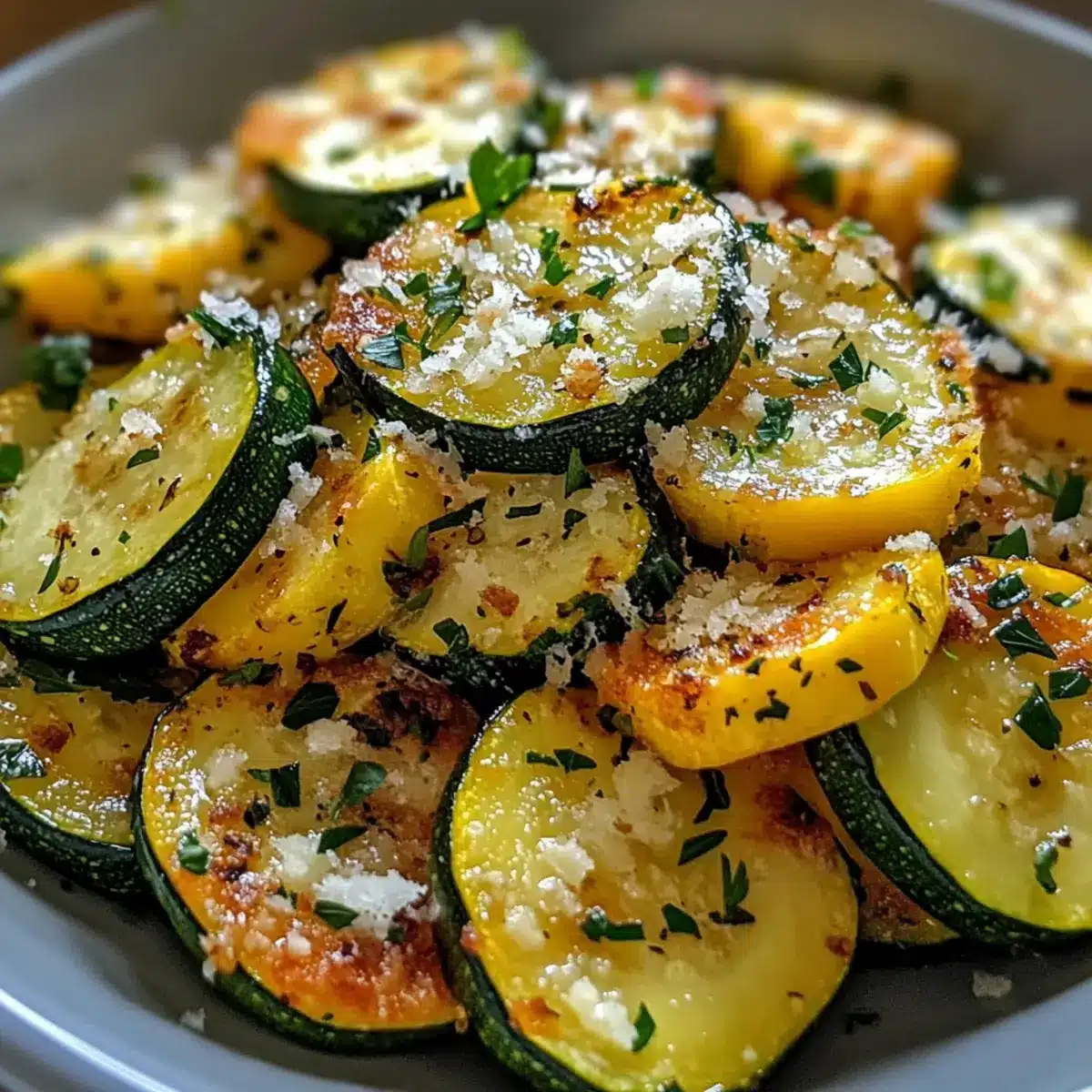 Knoblauch Parmesan Zucchini & Kürbis