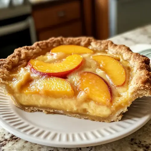 Hausgemachter Pfirsichpuddingkuchen