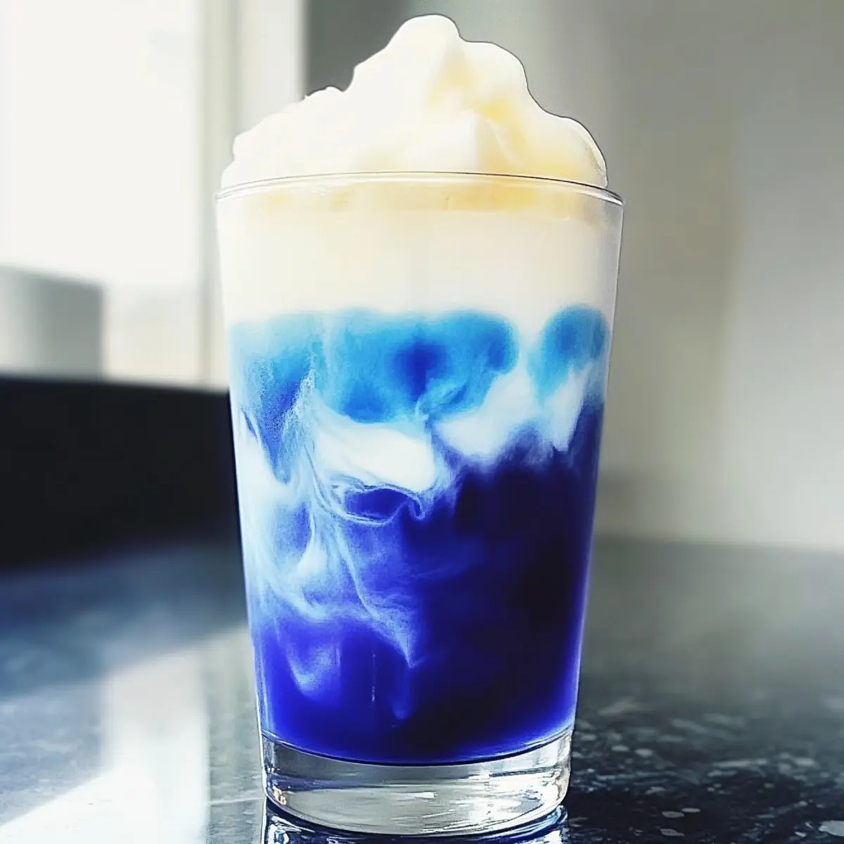 Eisblauer Tee Latte Rezept
