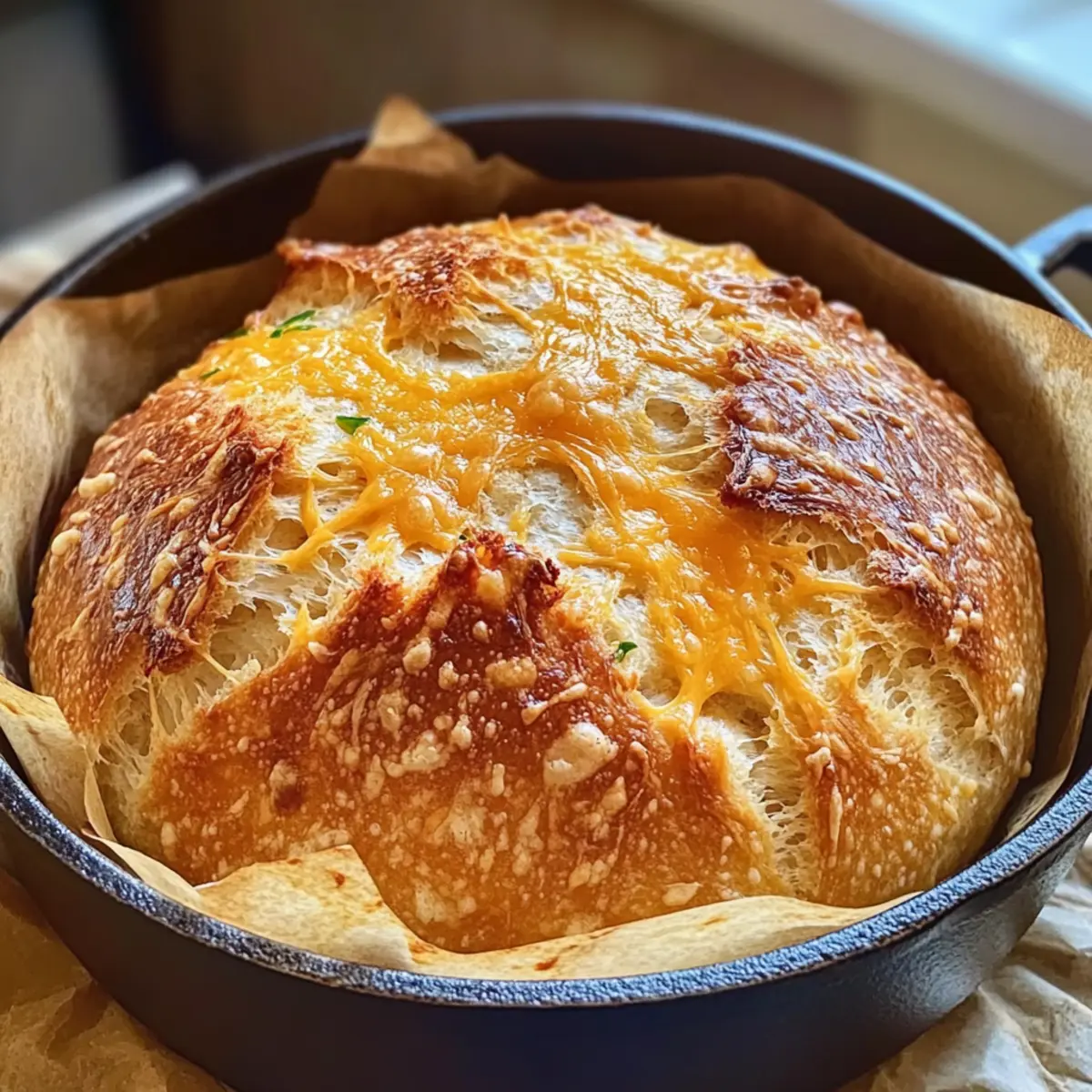 Kein Kneten Cheddar Brot im Dutch Oven