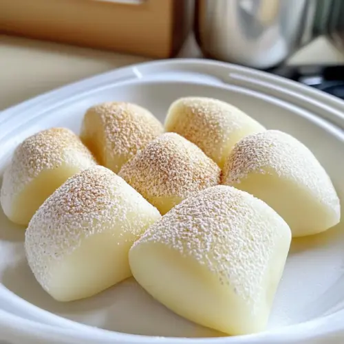 Pfannen-gebratene frische Milch-Mochi