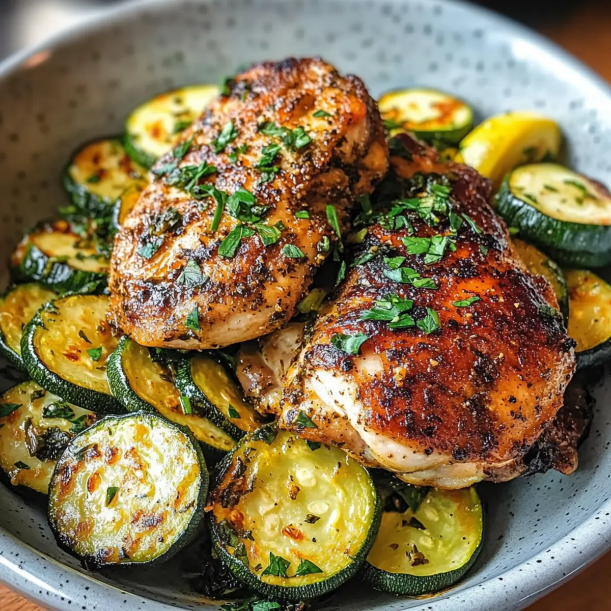 Asado-Hühnchen mit Zitronen-Zucchini-Sauté