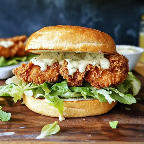 Crispy Chicken Caesar Sandwich Knuspriges Hähnchen Caesar Sandwich