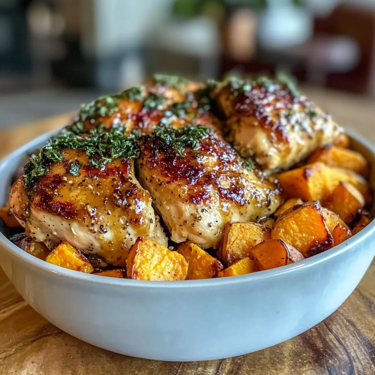 Einfache Ahorn-Dijon-Hühnchen-Schüssel Rezept