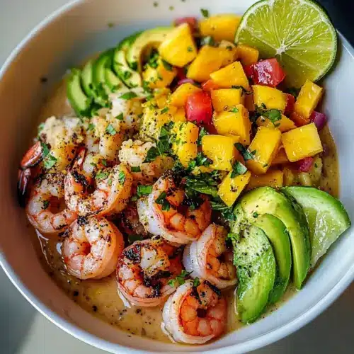 Garnelen- und Avocado-Schalen mit Mango-Salsa